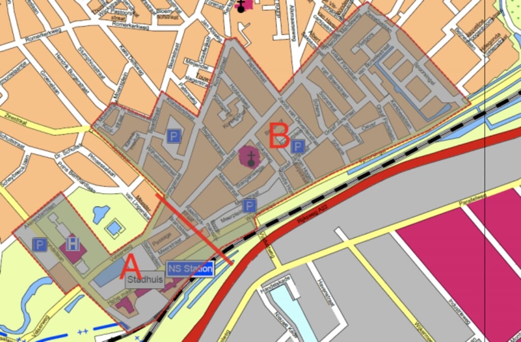 Centrum - Noord: Velserweg, Koningstraat - West: Vondellaan, Halve Maan - Zuid: Wijckermolen, Spoorsingel - Oost: Peperstraat, Breestraat, Schans.