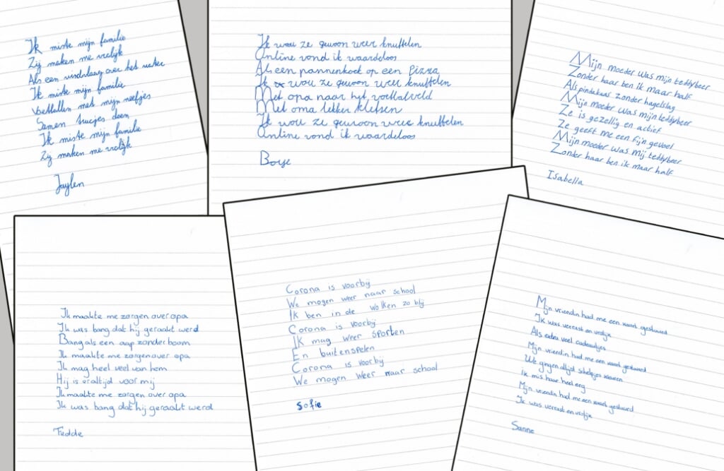 De bijbehorende gedichten weerspiegelen de gedachten  van de kinderen tijdens de eerste lockdown.