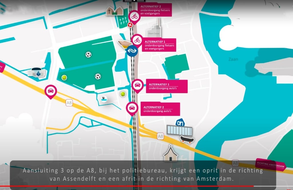 De alternatieven worden duidelijk in een filmpje uitgelegd op guisweg.zaanstad.nl.