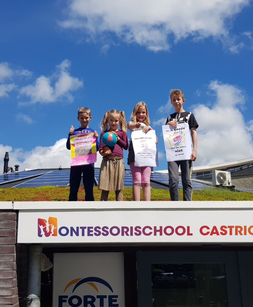 Kinderen van groep 3, 4 en 5 van Montessorischool Castricum werken zes weken aan een klimaatproject .