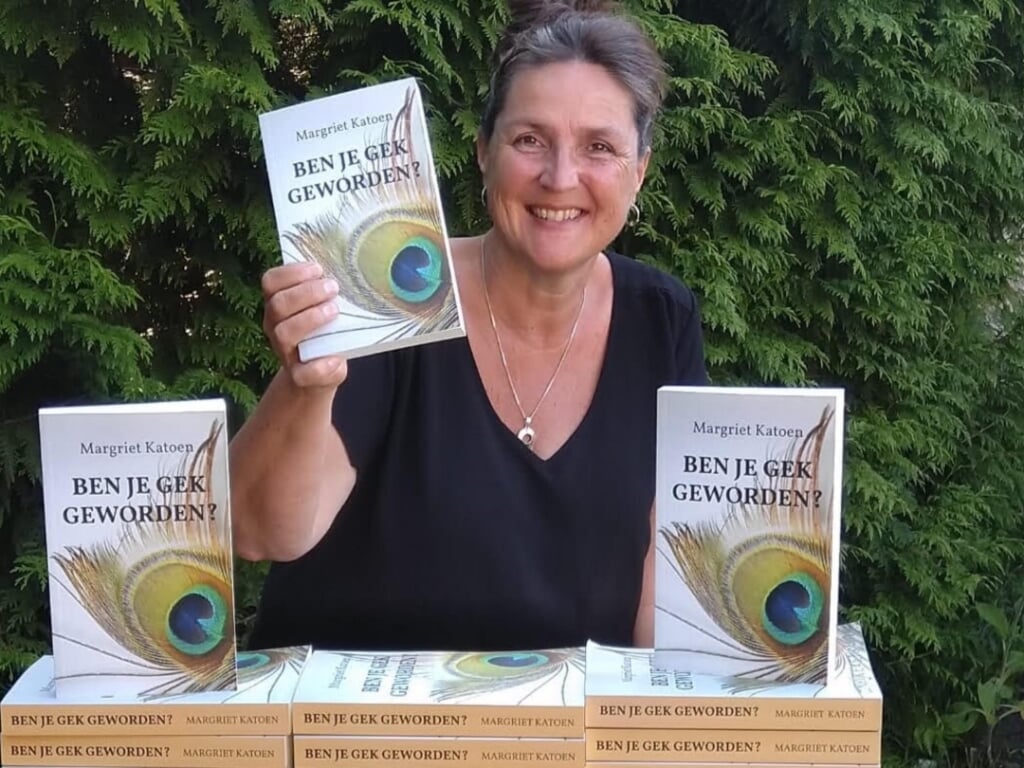 Margriet Katoen met haar nieuwe boek 'Ben je gek geworden?'