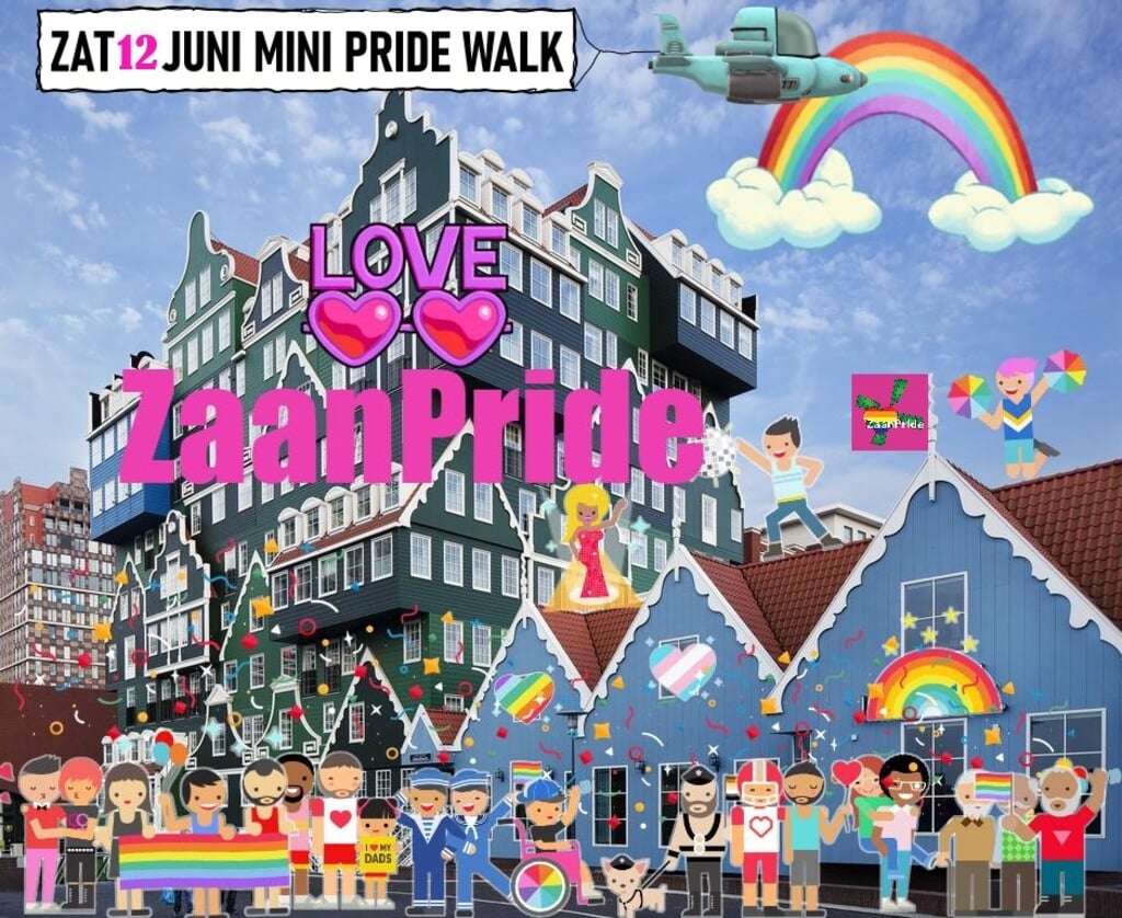 De Zaanse Regenboogweek wordt zaterdag 12 juni afgesloten met een Mini Pride Walk door het centrum van Zaandam.  