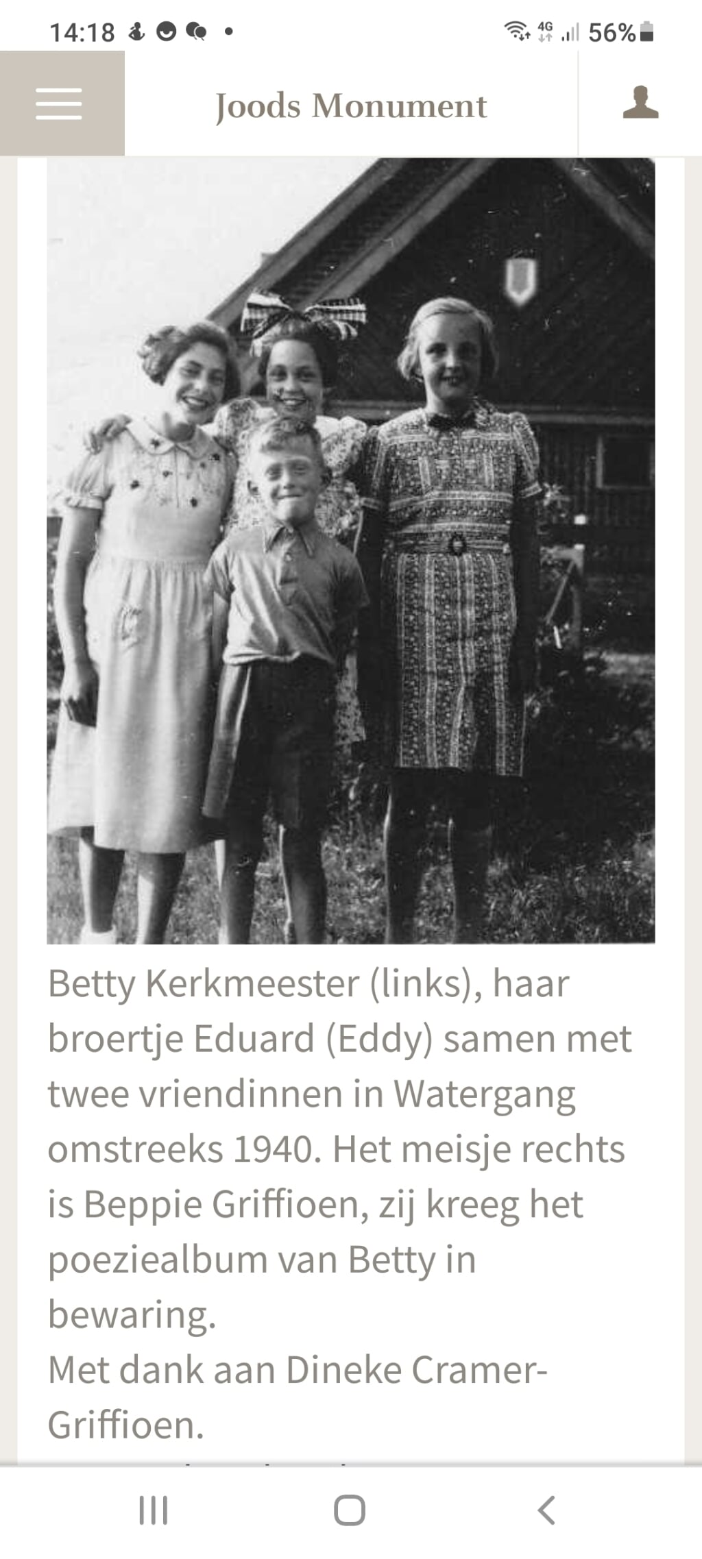 Betty (links) en Eddy in Watergang omstreeks 1940. Rechts vriendin Ina 'Beppie' Griffioen.