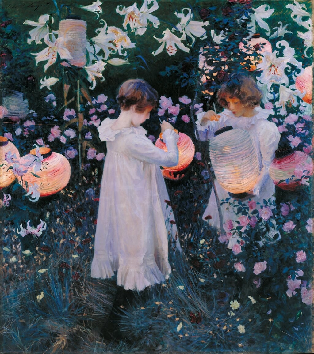 John Singer Sargent. Titel schilderij: Carnation, Lily, Lily, Rose.