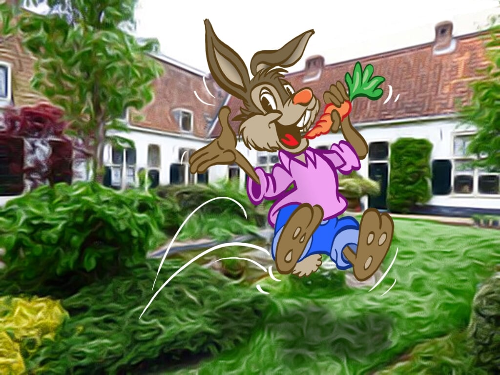 Het Hofje van Bakenes wordt geterroriseerd door een schuw vraatzuchtig konijn.