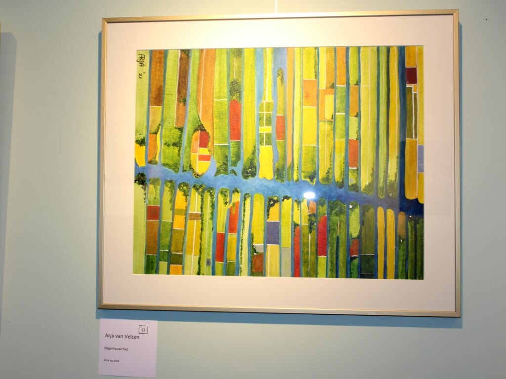 Het schilderij 'Slagenlandschap' dat nu te zien is in het Boomkwekerijmuseum in Boskoop.