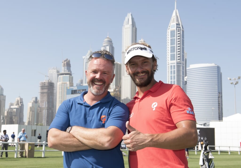 Joost Luiten en Phil Allen in Dubai, in 2017. ,,Nu is het tijd om onze eigen weg te gaan.’’ (Foto Golfsupport)