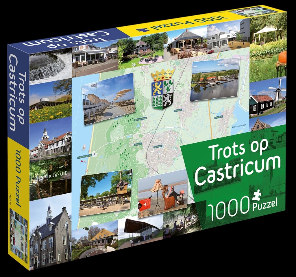 Kantoorboekhandel Laan maakt legpuzzel van Castricum. 