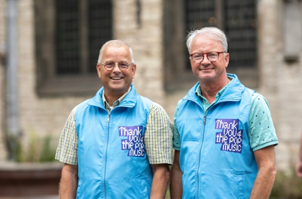 Fred Versfeld (links) en Roelof Hilgersom hebben heel veel zin in de tweede editie 'Thank You 4 the Pop Music' op 30 oktober in de Grote Kerk te Alkmaar.
