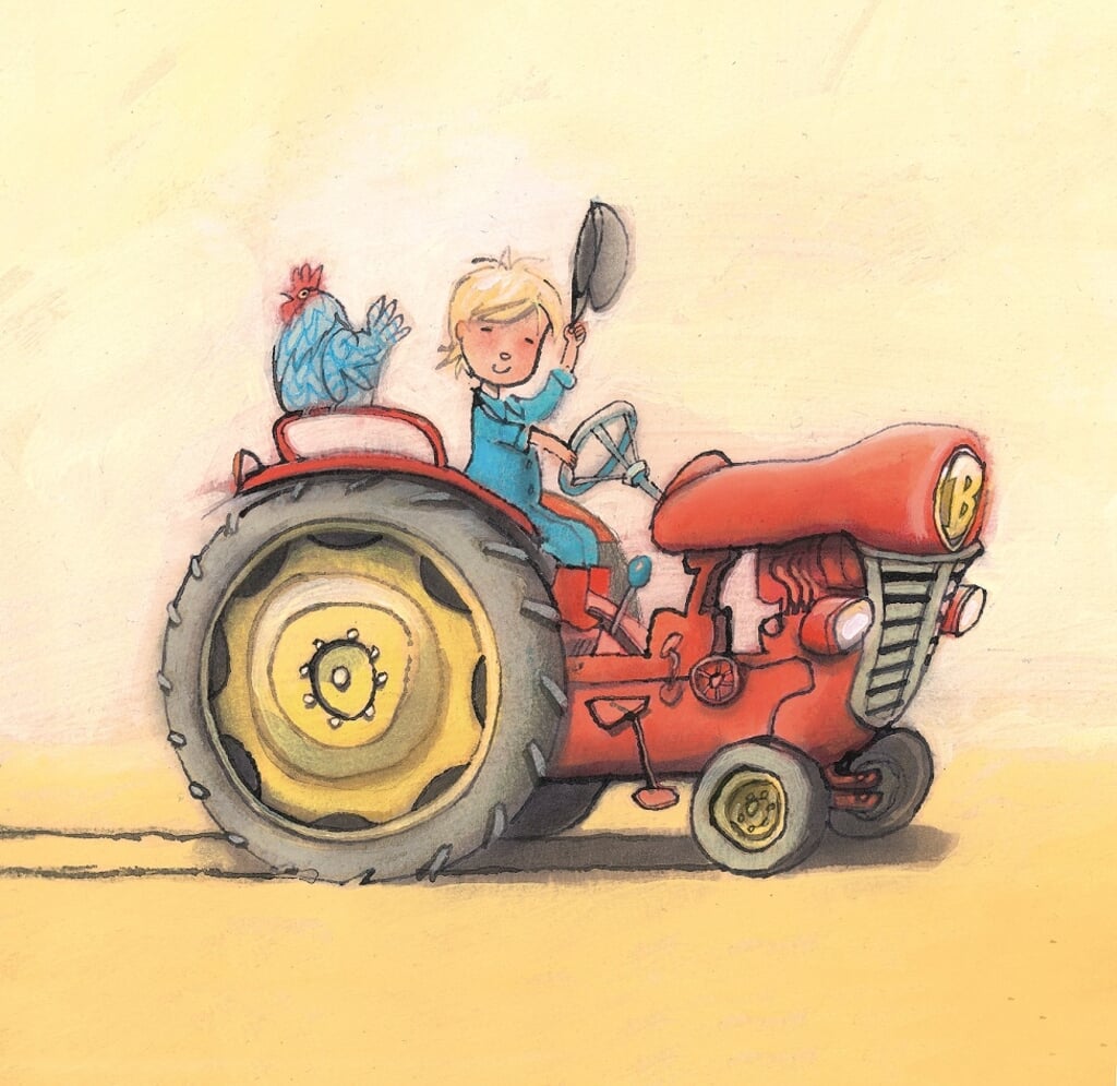 Boer Boris op tractor.