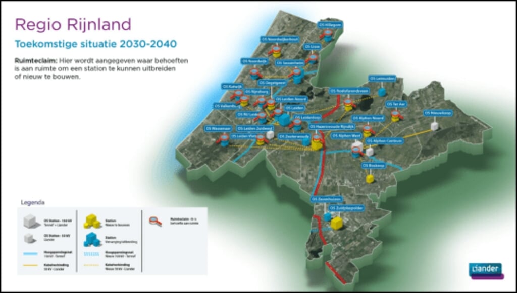 De toekomstige infrastructuur voor de elektriciteitsvoorziening van Holland-Rijnland.