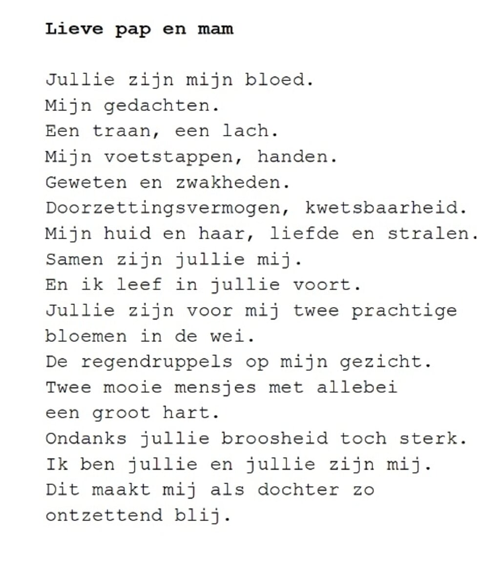 Uit de dichtbundel 'Mijn gedachten raken de jouwe aan' (2023).