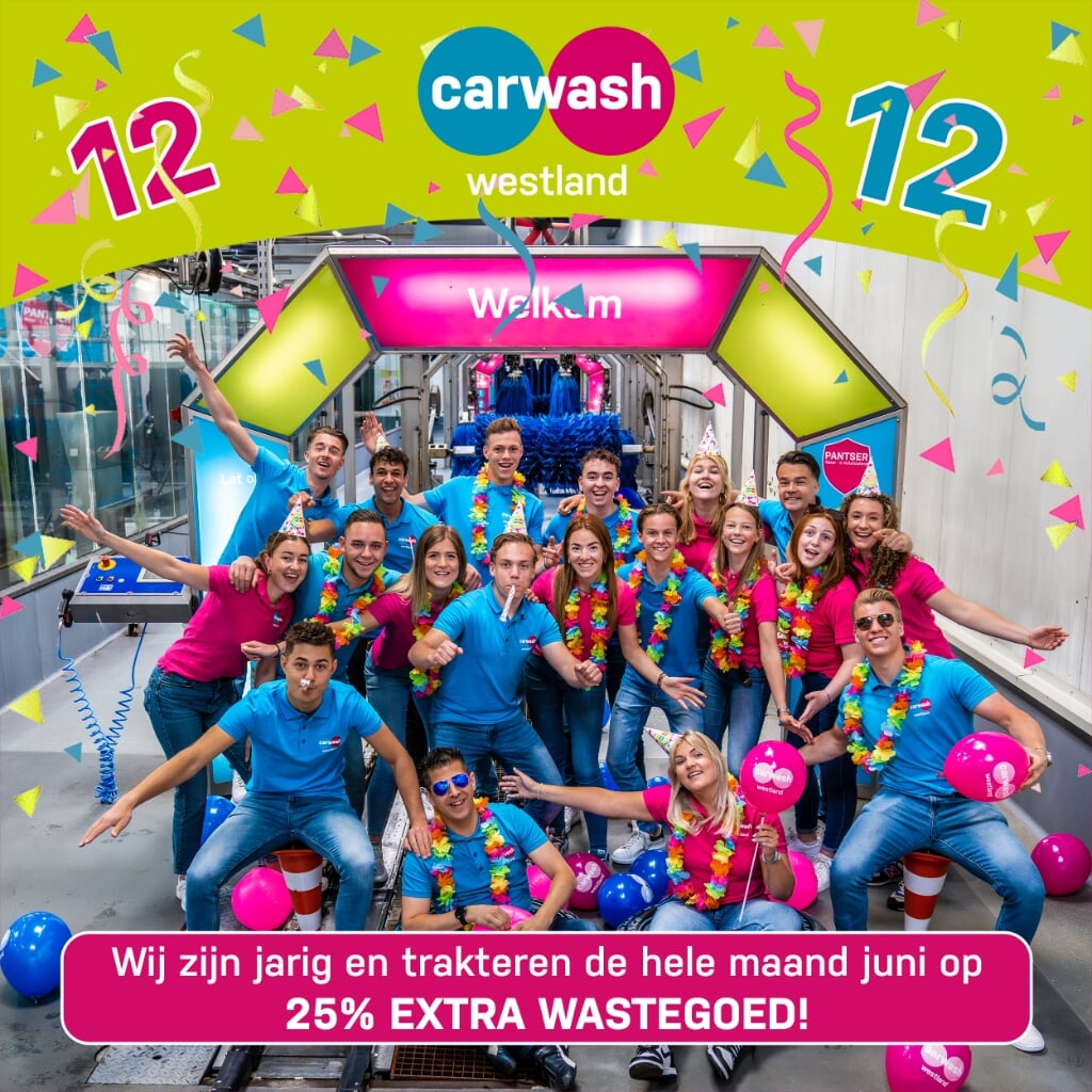 Het team van Carwash Westland heeft zin in de jubileummaand! 
