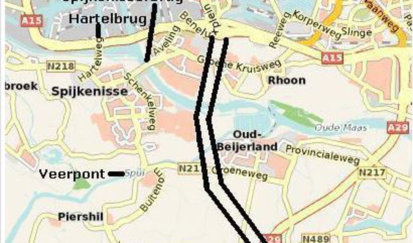 Het voorgestelde tracé van de A4-Zuid.