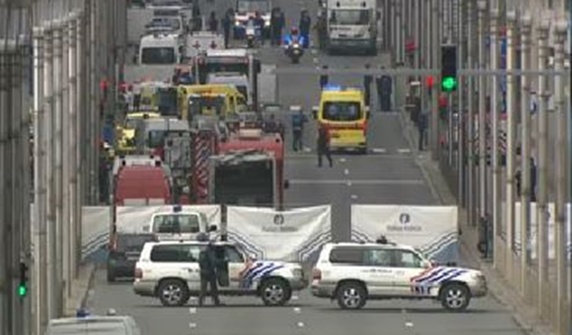 Hulpdiensten rijden af en aan in Brussel.