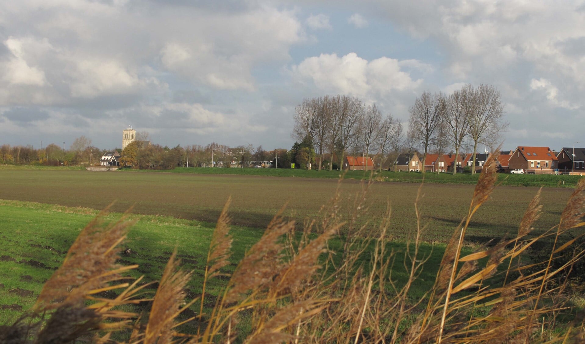 Oude Goote, een van de laatste grote woninbouwlocaties in Brielle,  gezien vanaf de Veckdijk. In 2007 werden hier 500 huizen gepland. 