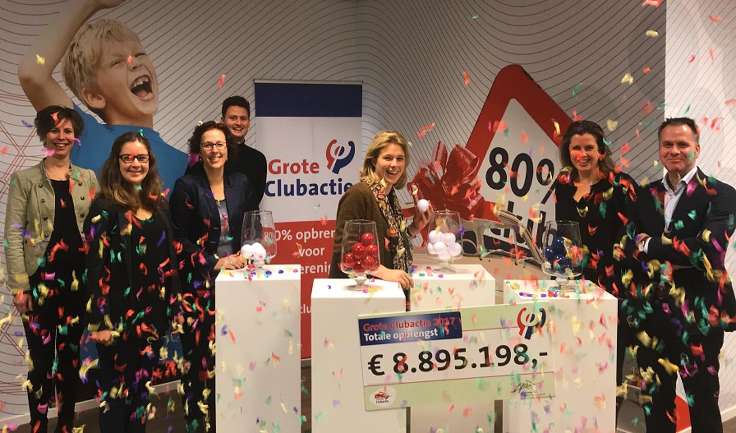 De landelijke opbrengst van de Grote Clubactie 2017 is € 8.895.198,00