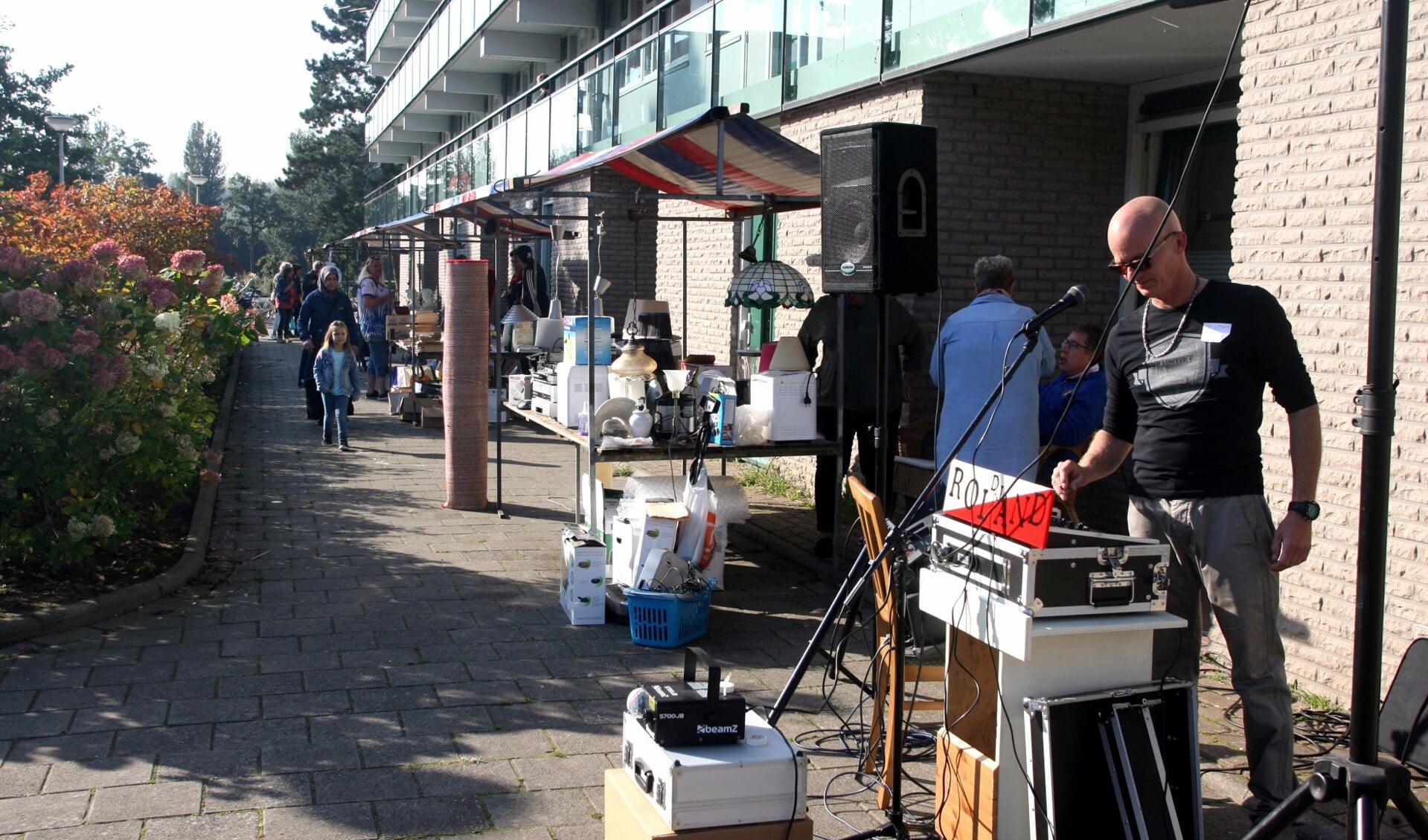 Rommelmarkt tijdens burendag bij de Pluvierhof 