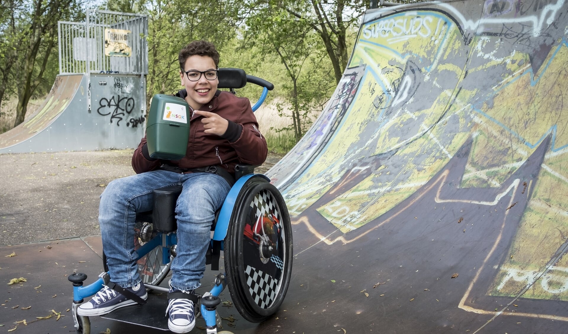 NSGK kinderambassadeur Merijn: 'Door mijn handicap zijn er dingen die ik niet kan. NSGK zorgt voor aanpassingen.'