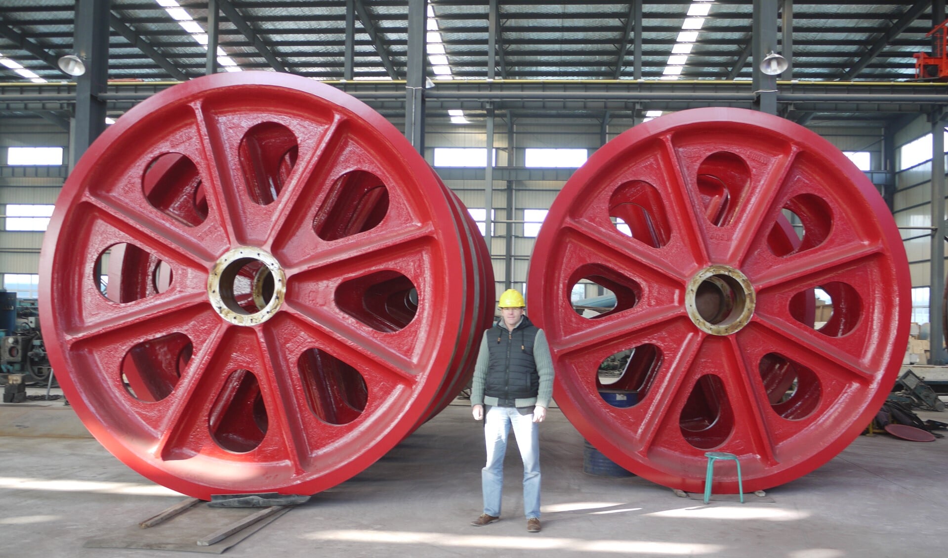 De fabricage van de kabelwielen in China ( Foto: H. Hegmann)