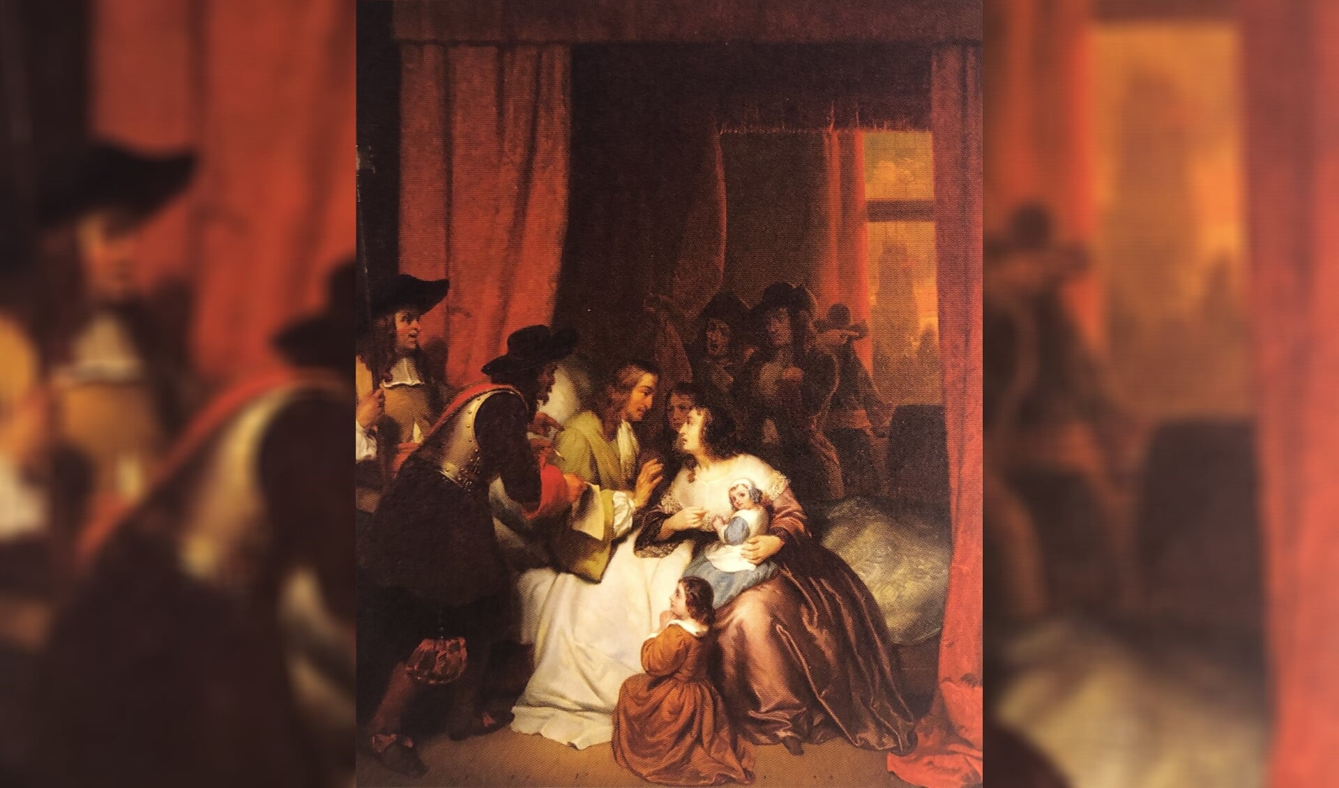 Cornelis de Witt wordt op zijn ziekbed gedwongen het Eeuwig Edict te herroepen. Ary Johannes Lamme, 1850.