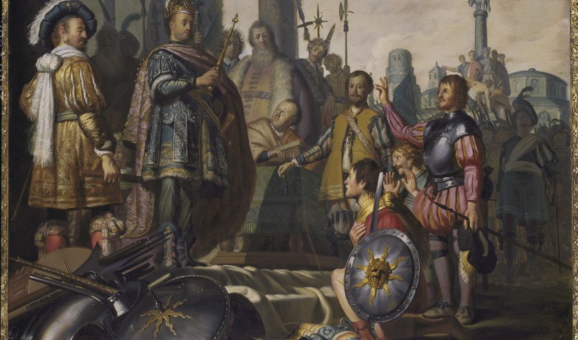 Historiestuk met zelfportret van de schilder - 1626 Rembrandt.