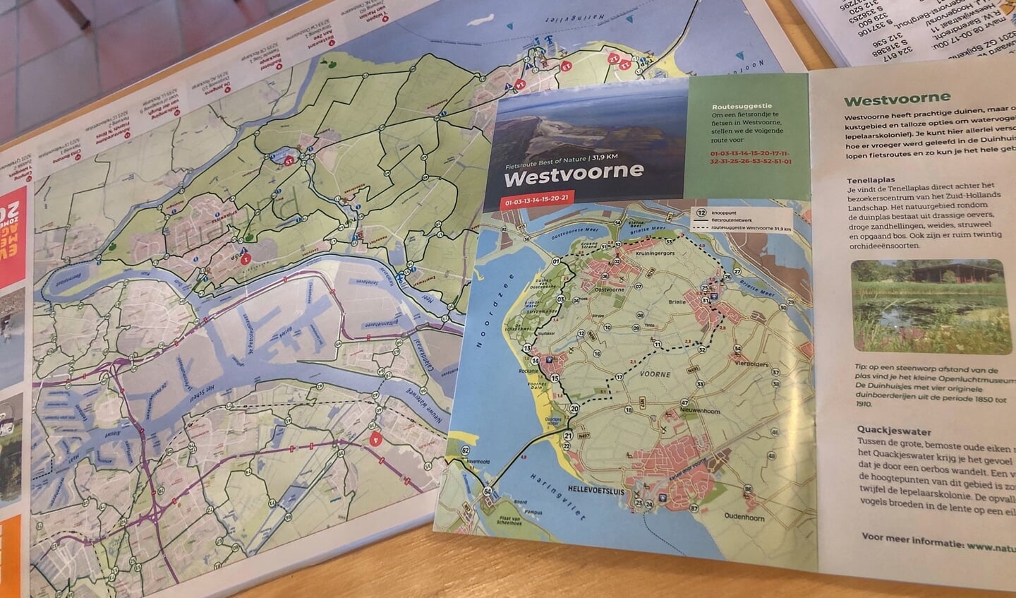 Er zijn wandelroutes en fietskaarten te koop, evenals gratis plattegronden en folders over de omgeving