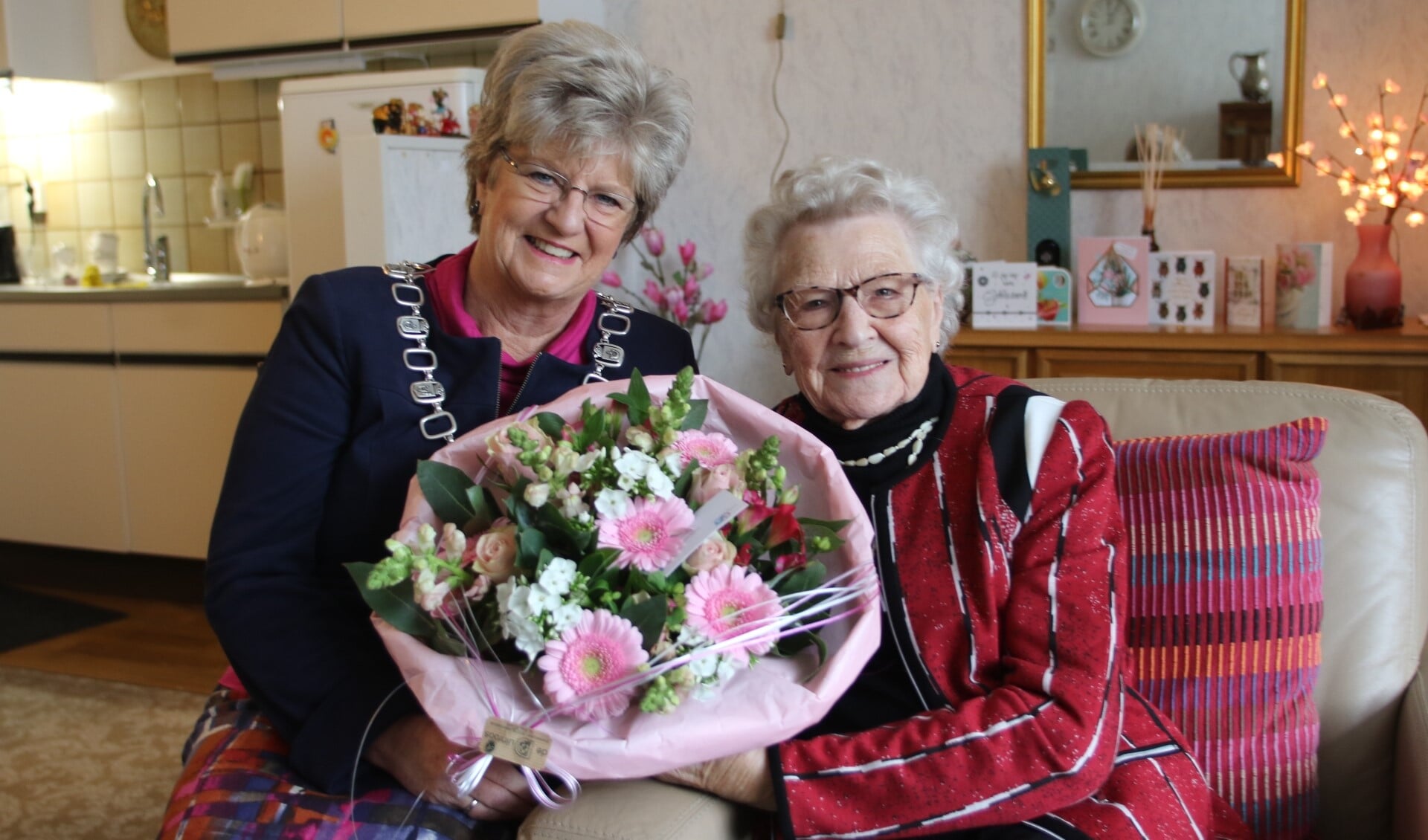 Mevrouw van Oord-de Ruijter vierde onlangs haar 102e verjaardag. 