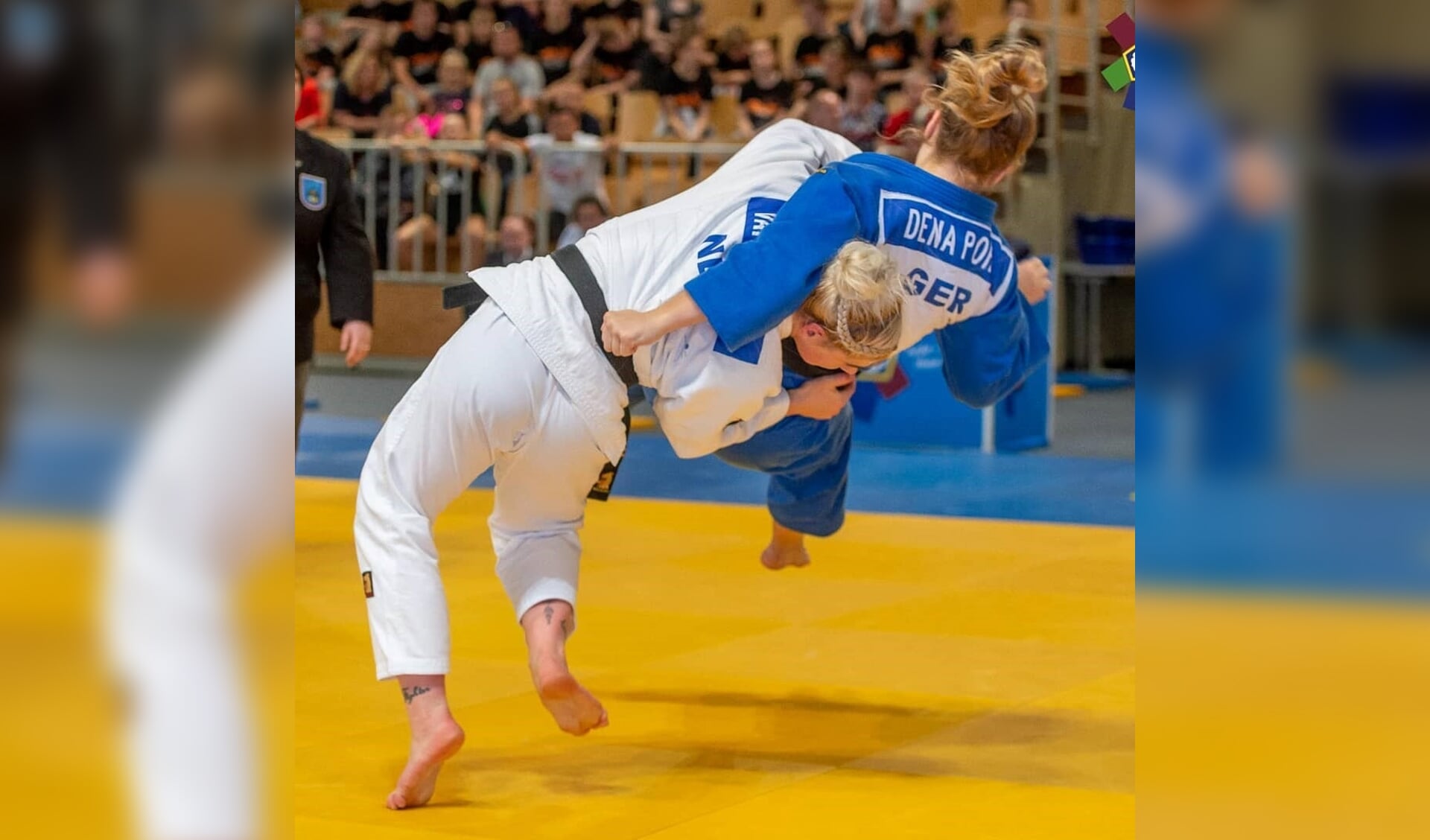 Larissa in actie tijdens de World Cup.