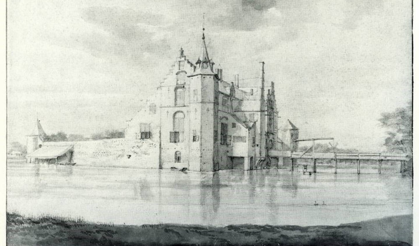 Het Hof van Putten te Geervliet, gezien vanaf het noordoosten, Roelant Roghman, ca. 1646, collectie Rijksmuseum Amsterdam