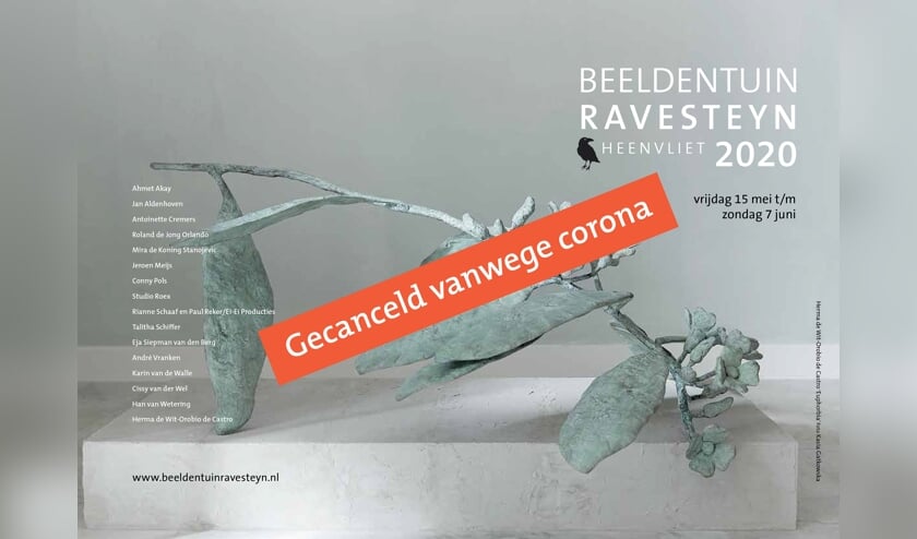 Ook de Beeldentuin kan dit jaar geen doorgang vinden vanwege het coronavirus.