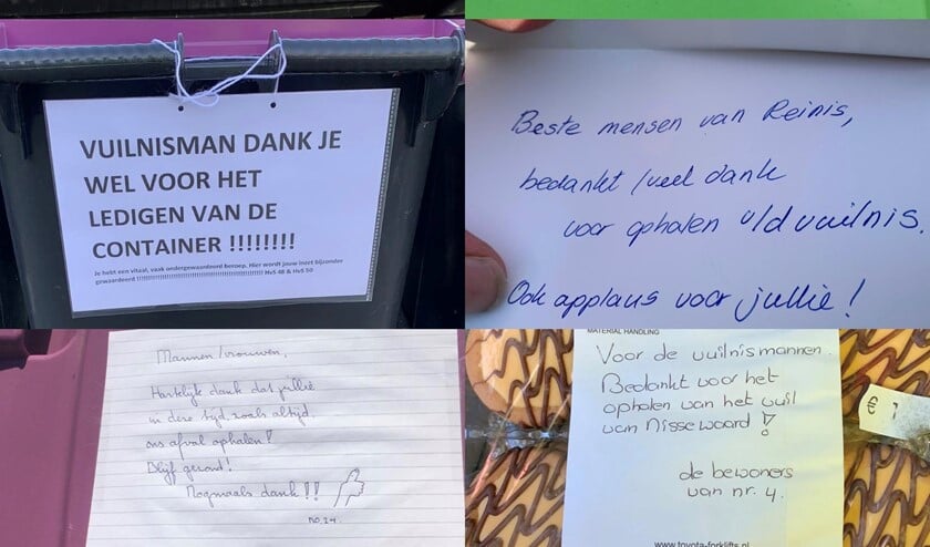Regelmatig treffen de Reinismedewerkers een bedankbriefje aan.