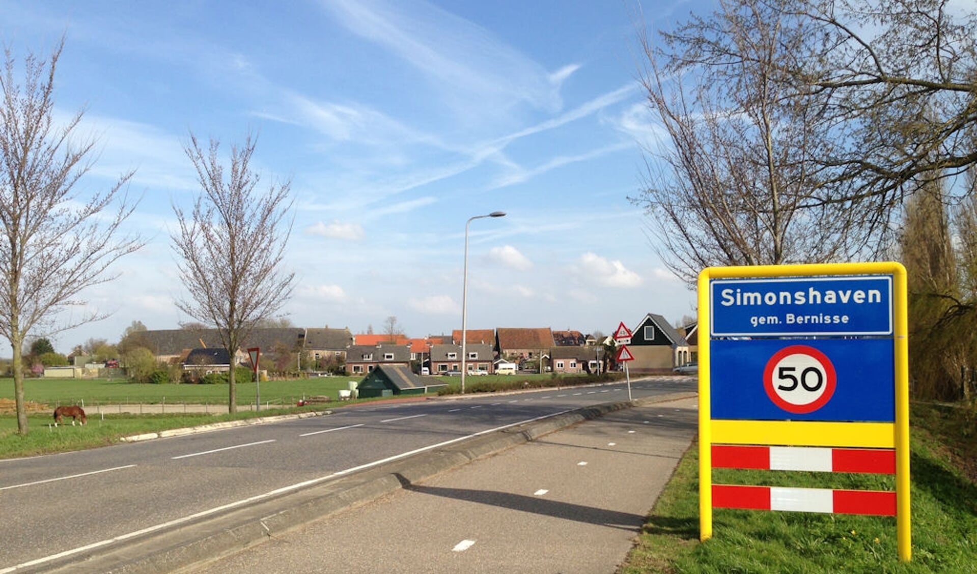 Bewoners van Simonshaven willen graag dat de snelheid in het dorp naar de 30 km gaat. 