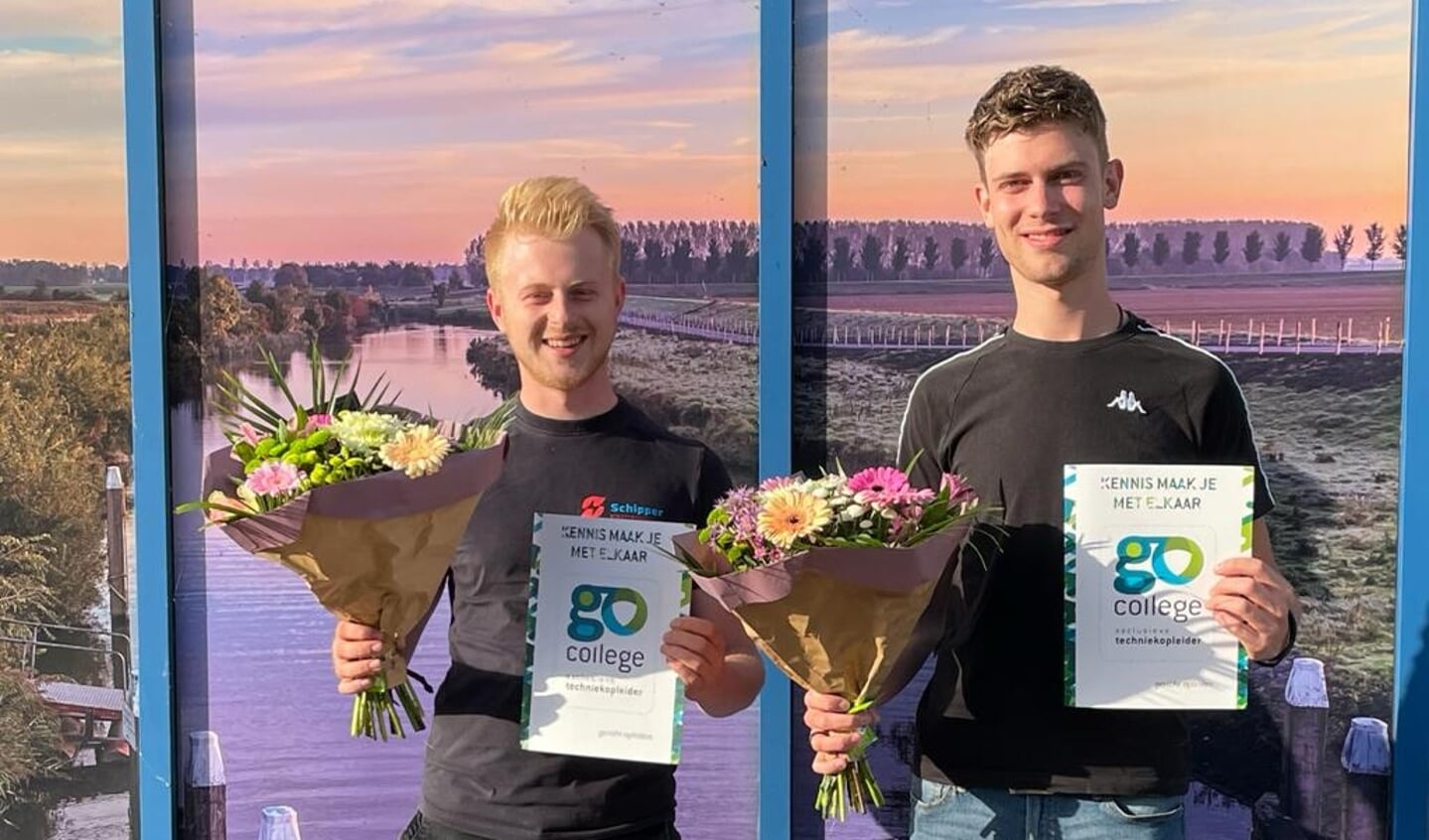 Sander Pieterse uit Oude-Tonge en Luc Mellissant uit Middelharnis behaalden hun diploma mbo techniek in het vakgebied elektrotechniek.