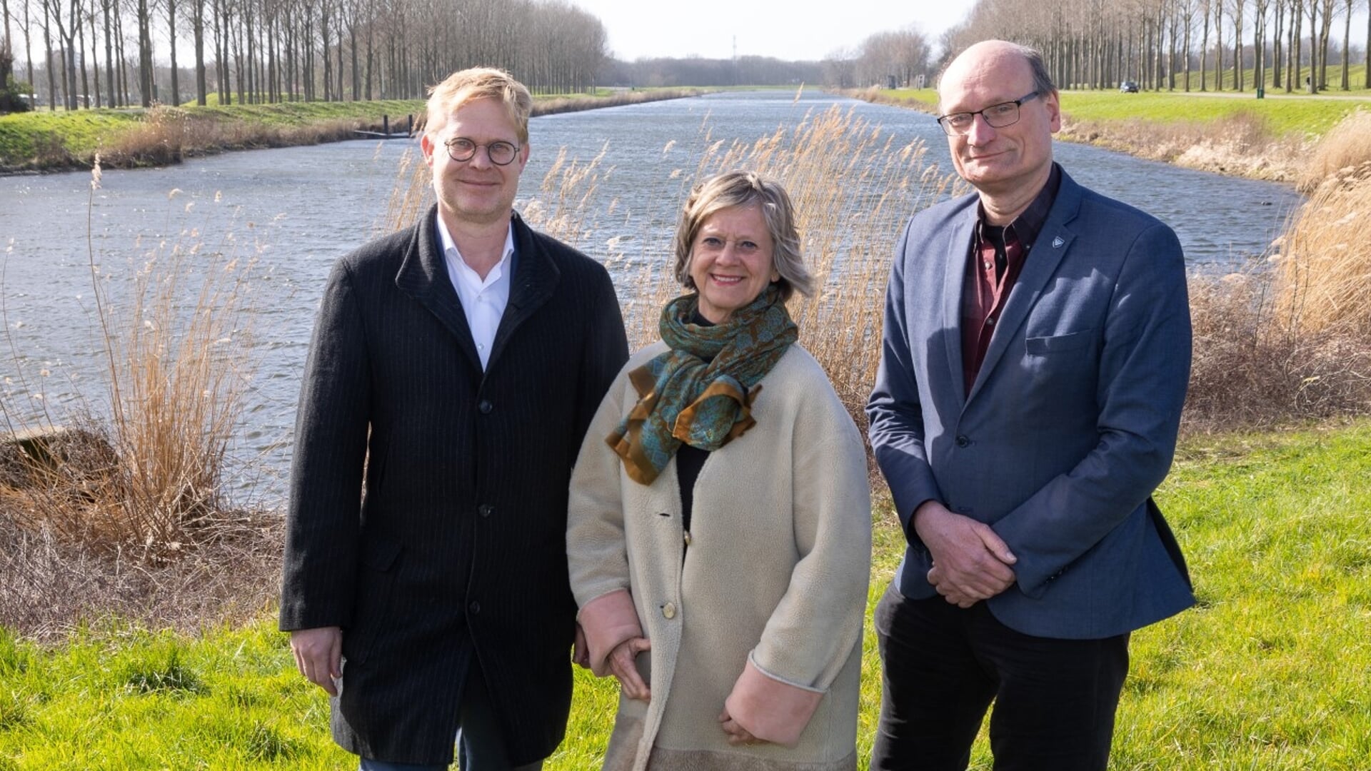 Eric van der Schans (Havenbedrijf Rotterdam), Dorenda Gerts (Hoogheemraad WSHD) en Marcel Vissers (Hoogheemraad Delfland)