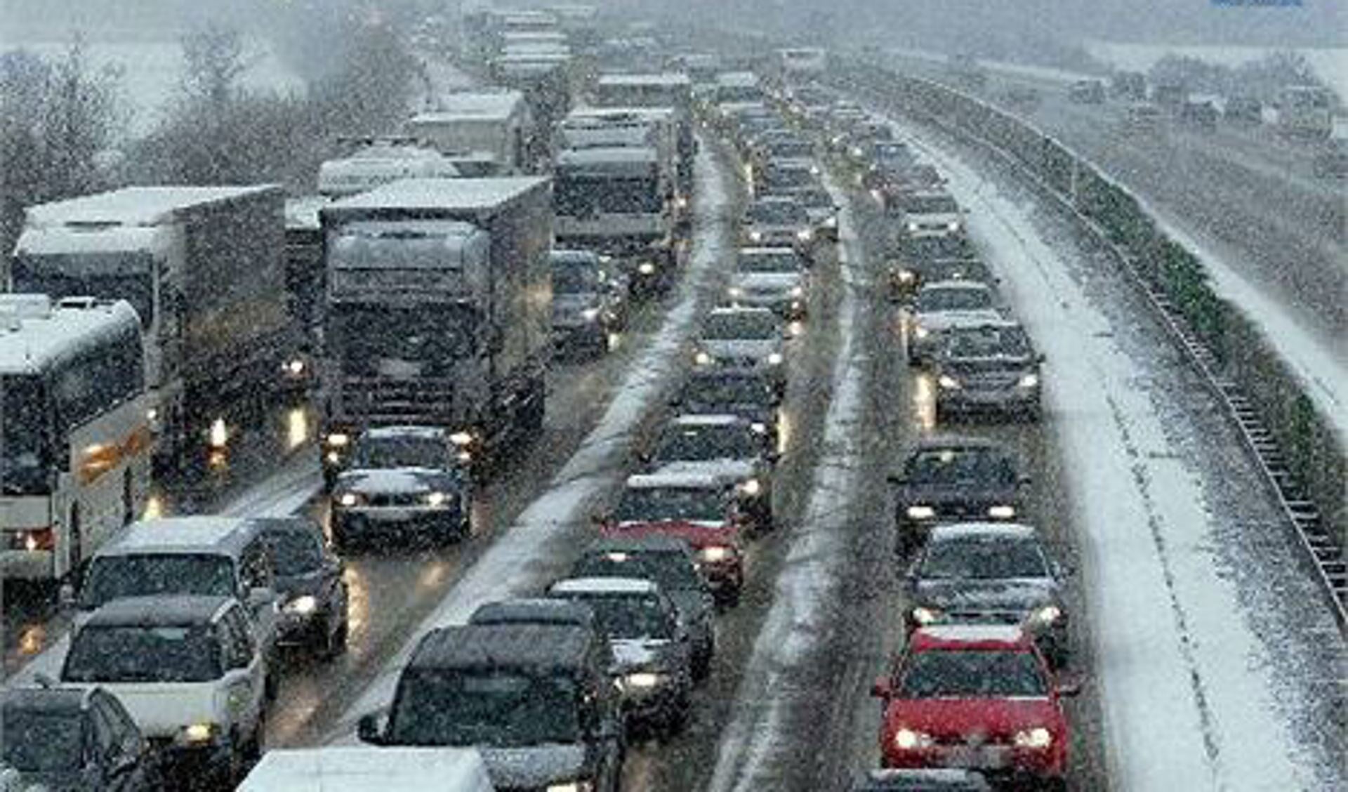 Sneeuwval zorgde op 15 januari 2013 voor de grootste verkeersdrukte van het jaar.
