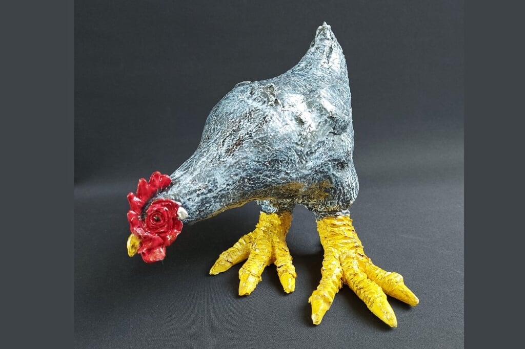 De kippen zijn tot september te zien in Galerie Nobelstraat 8 