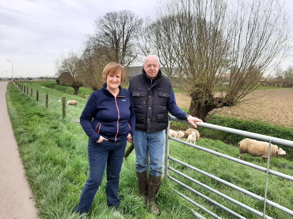 Arie en Yvonne Verhorst runnen samen al vele jaren een gemengd boerenbedrijf 'op de mooiste dijk van de Hoeksche Waard'. (foto: Thecla Bovenberg).