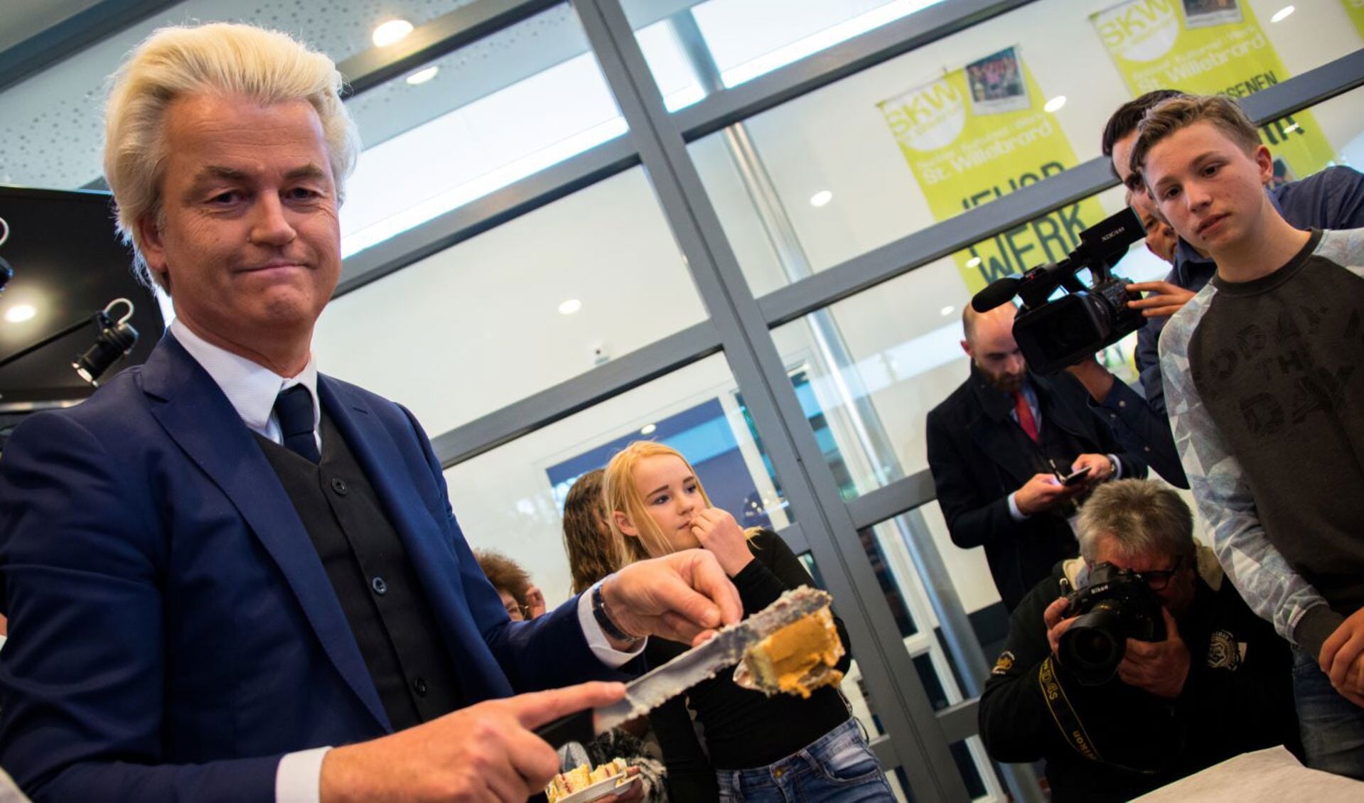 Geert Wilders kwam in april vorig jaar de kiezers bedanken. ARCHIEFFOTO CORINE ROKS