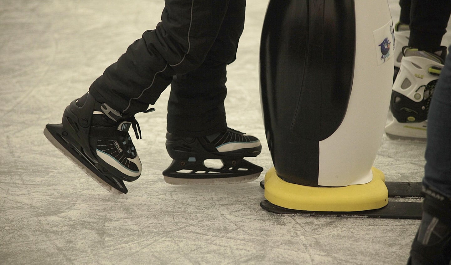 Vele kinderen kwamen af op de opening van de schaatsbaan. 