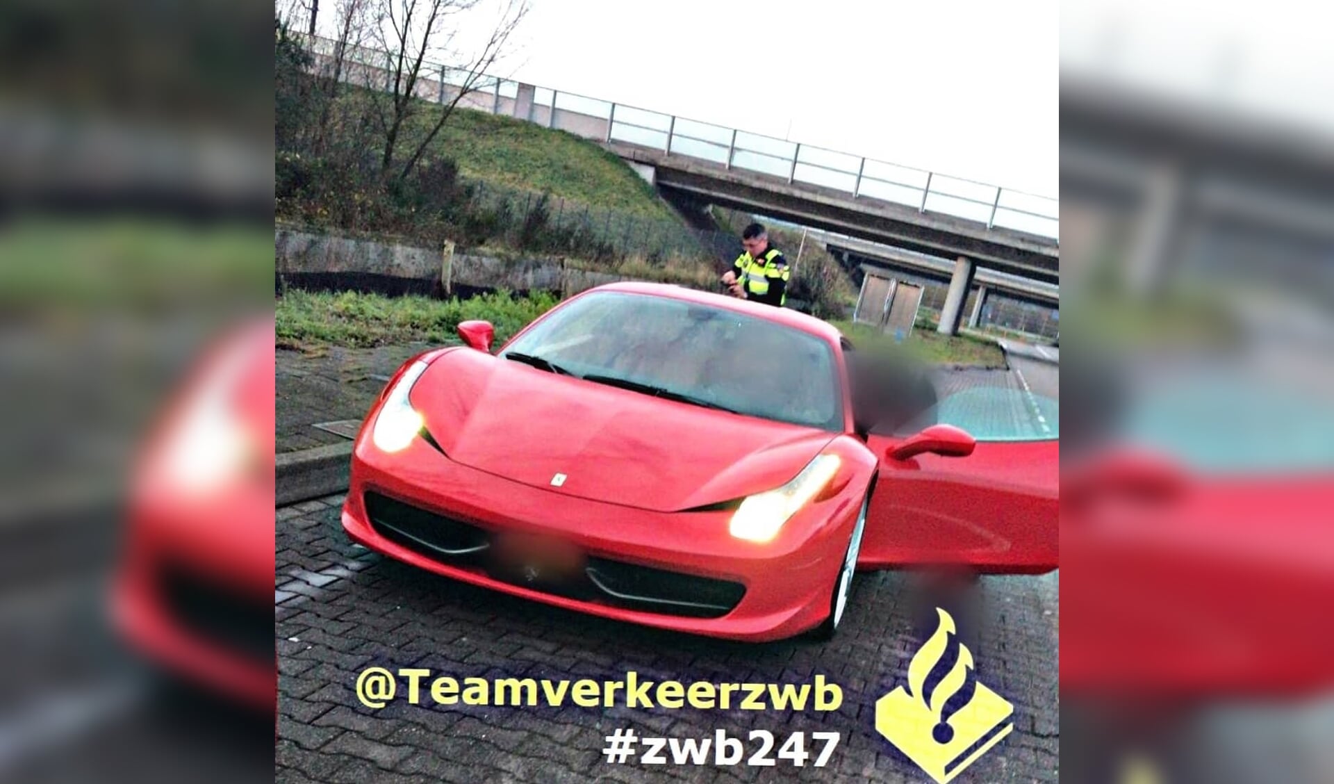 Ferrari rijdt met meer dan 200 km/u over A16 bij Breda