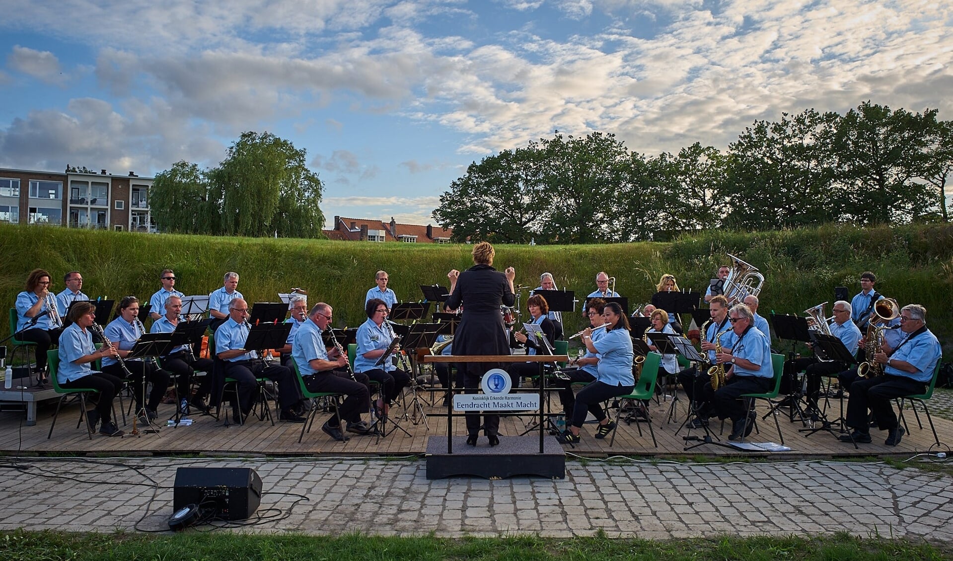 Harmonie EMM tijdens hun traditionele Ravelijnconcert. FOTO CORNÉ DE WEERT