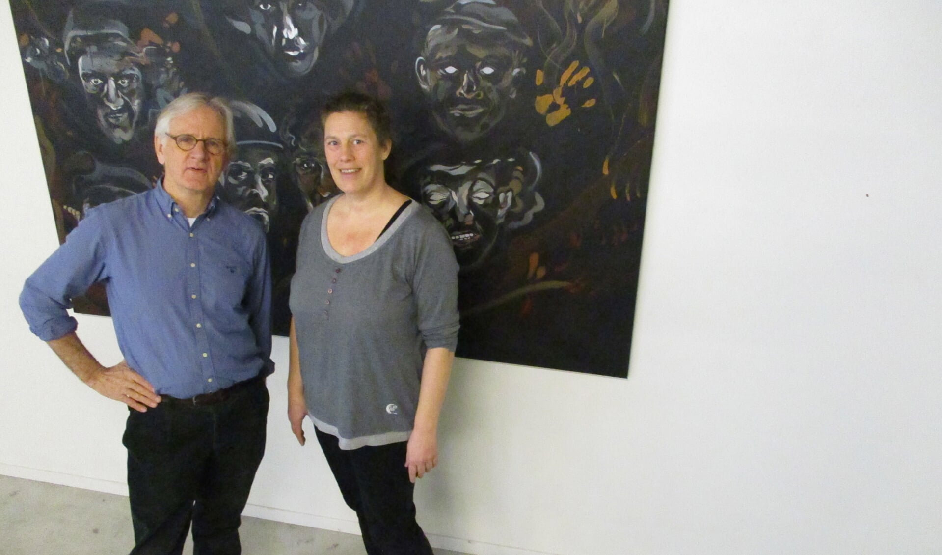 Willem Froeling en Angela Marijnissen, twee van de initiatiefnemers voor Café Brein. FOTO GUUS ARNOUTS                               
