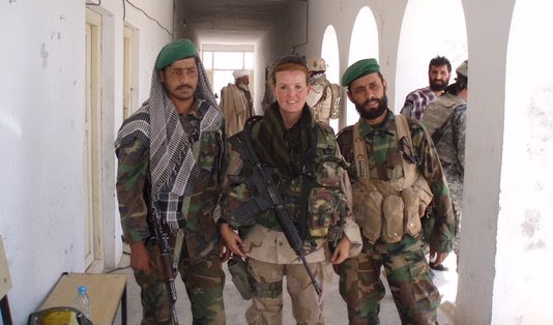 Mirjam Grandia tijdens een uitzending naar Afghanistan. 