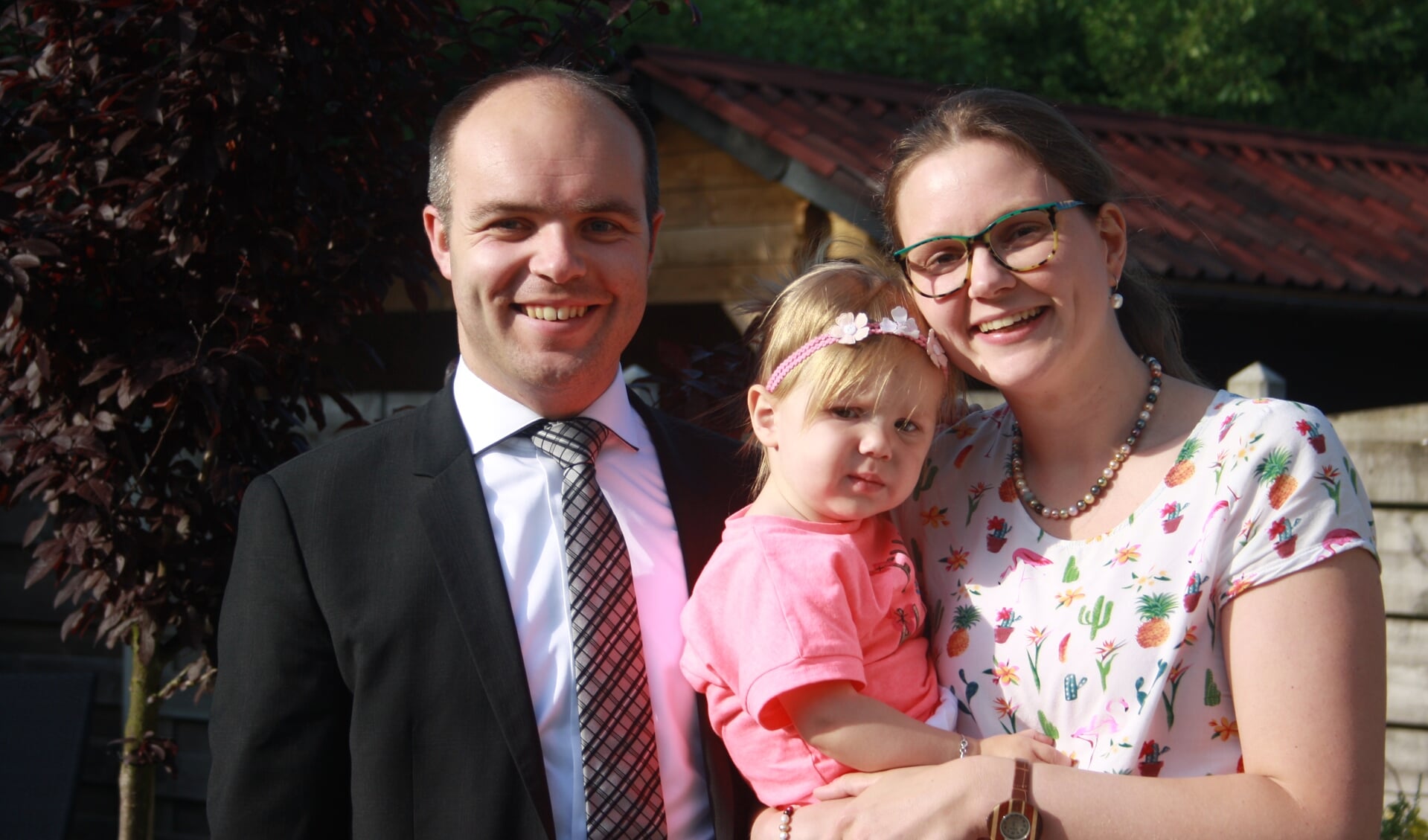 Kandidaat 't Hart met vrouw Marlize en dochtertje Anna-Sophie FOTO FRITS SIMONS
