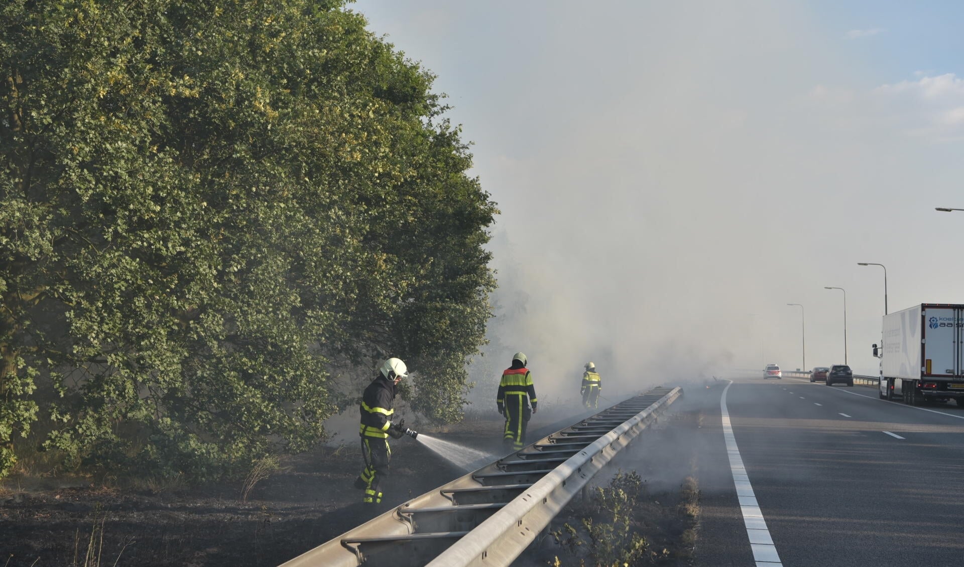 Een bermbrand, onlangs bij de A27 ter hoogte van knooppunt Annabosch. 