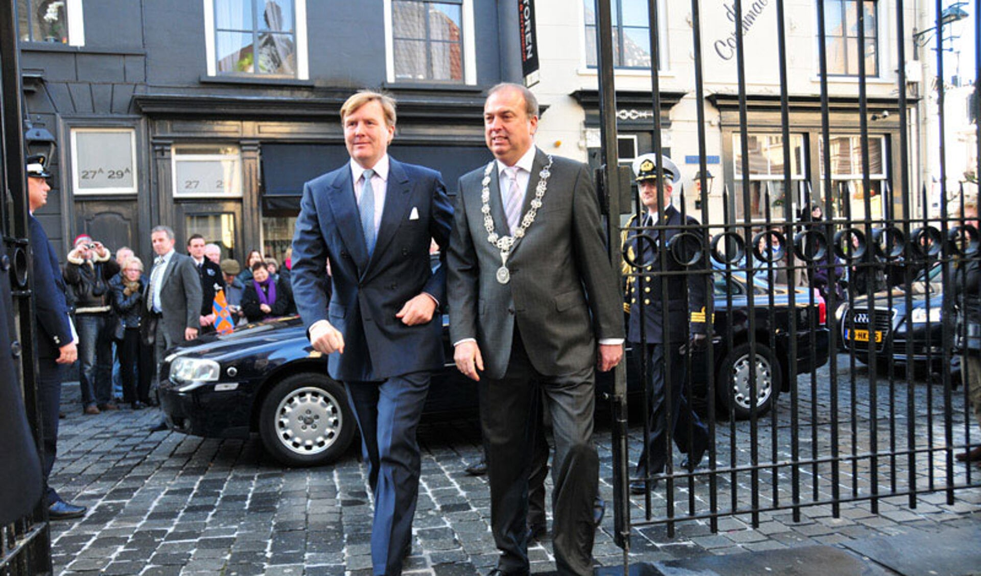 Bezoek van toen nog prins Willem-Alexander aan de Grote Kerk in 2010.
