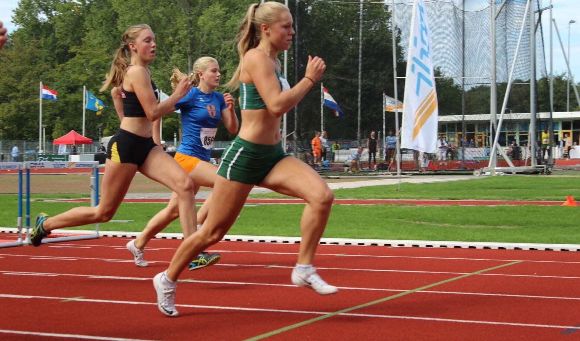 Femke in actie tijdens de competitiefinale.