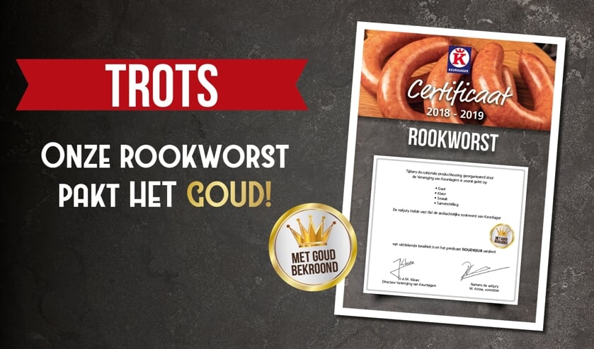 Certificaat rookworstkeuring.