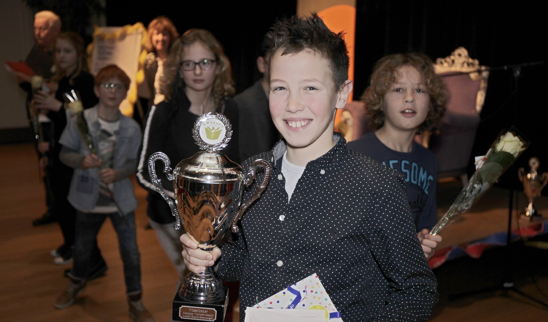 Guus Weterings won in 2018 de Steenbergse voorleeswedstrijd.